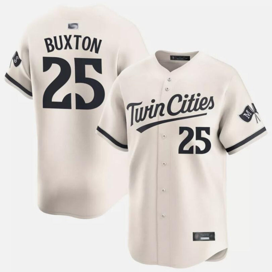 M.Twins #25 Byron Buxton Player Cream Home Limited Baseball Jerseys