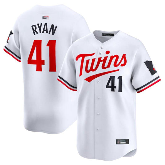 M.Twins #41 Joe Ryan Player White Home Limited Baseball Jerseys