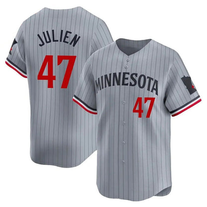 M.Twins #47 Edouard Julien Player Gray Home Replica Baseball Jerseys