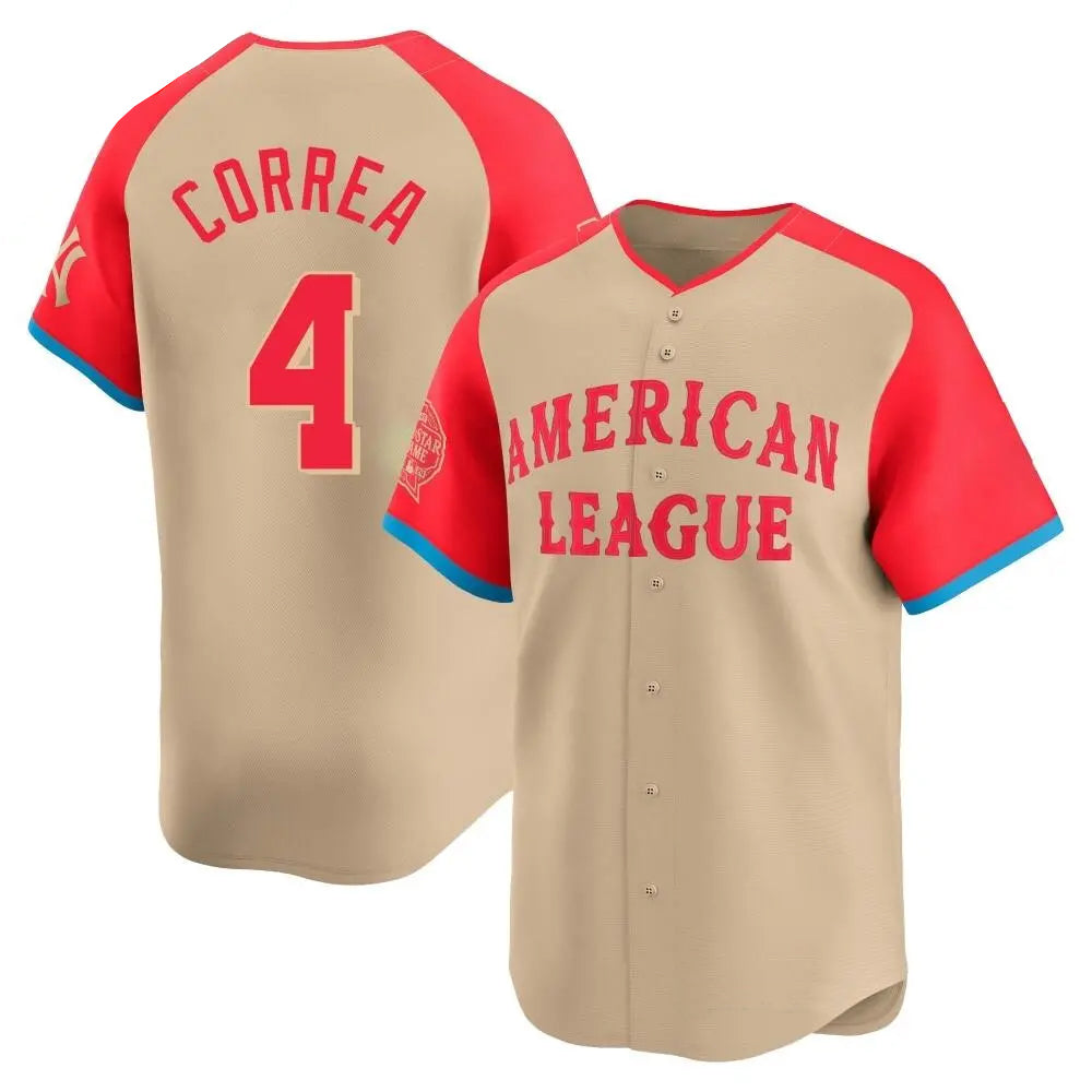 M.Twins  #4 Carlos Correa Player Cream Limited League All-Star Game Baseball Jerseys