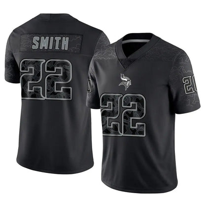 MN.Vikings #22 Harrison Smith Player Black REFLECTIVE Limited Football Jerseys