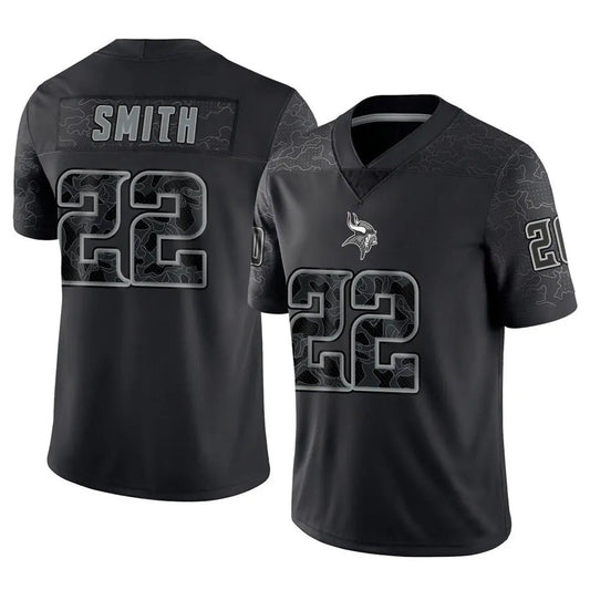 MN.Vikings #22 Harrison Smith Player Black REFLECTIVE Limited Football Jerseys