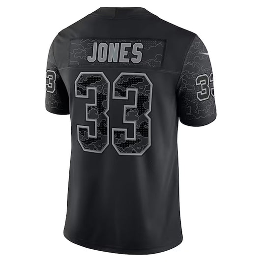 MN.Vikings #33 Aaron Jones Player Black REFLECTIVE Limited Football Jerseys