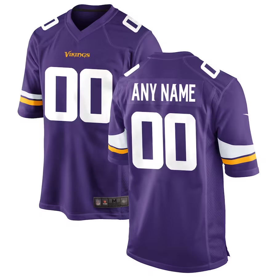 MN.Vikings Game Home Football Jerseys - Purple - Custom