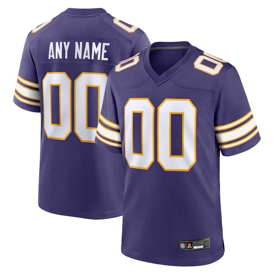 MN.Vikings Secondary Alternate Game Football Jerseys -Purple - Custom