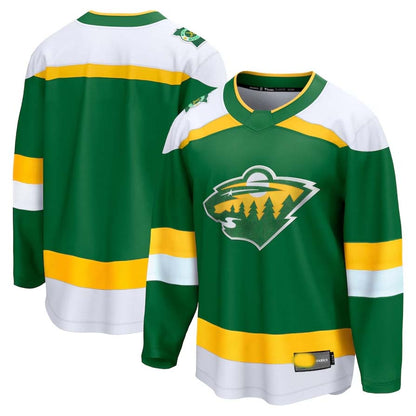 M.Wild Fanatics Blank Player Game Hockey Jersey ¨C Green Stitched American Hockey Jerseys