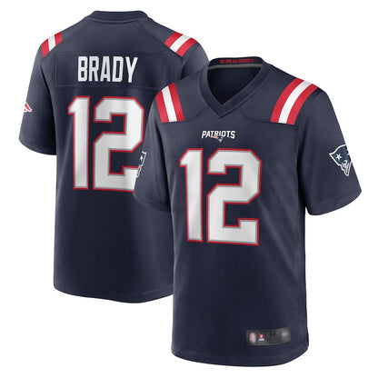 NE.Patriots #12 Tom Brady Player Navy Game Replica Football Jerseys