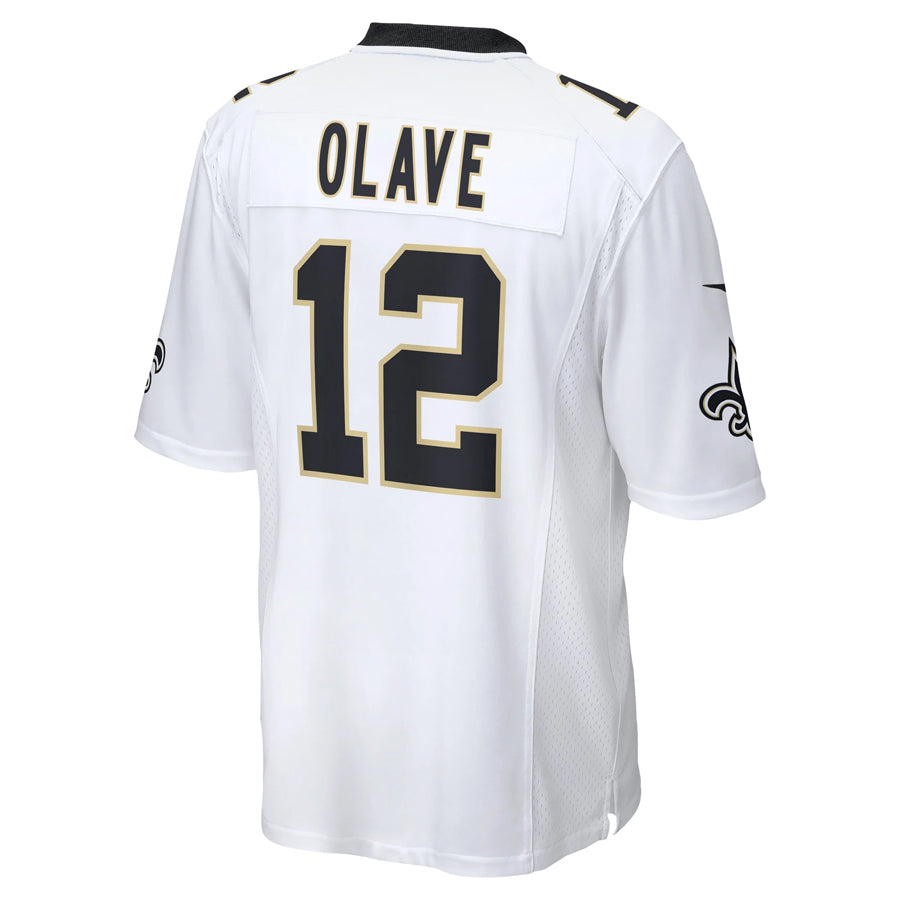 NO.Saints #12 Chris Olave Player White Home Game Football Jerseys