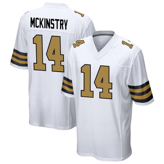 NO.Saints #14 Ga'Quincy McKinstry Player White Alternate Game Football Jerseys