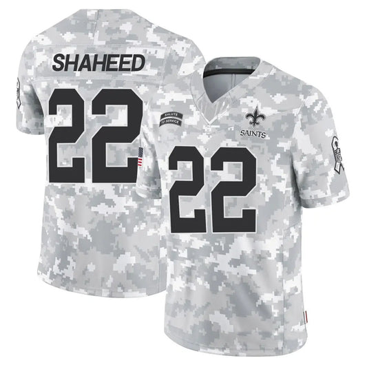NO.Saints #22 Rashid Shaheed Player Arctic Camo Salute to Service Limited Football Jerseys