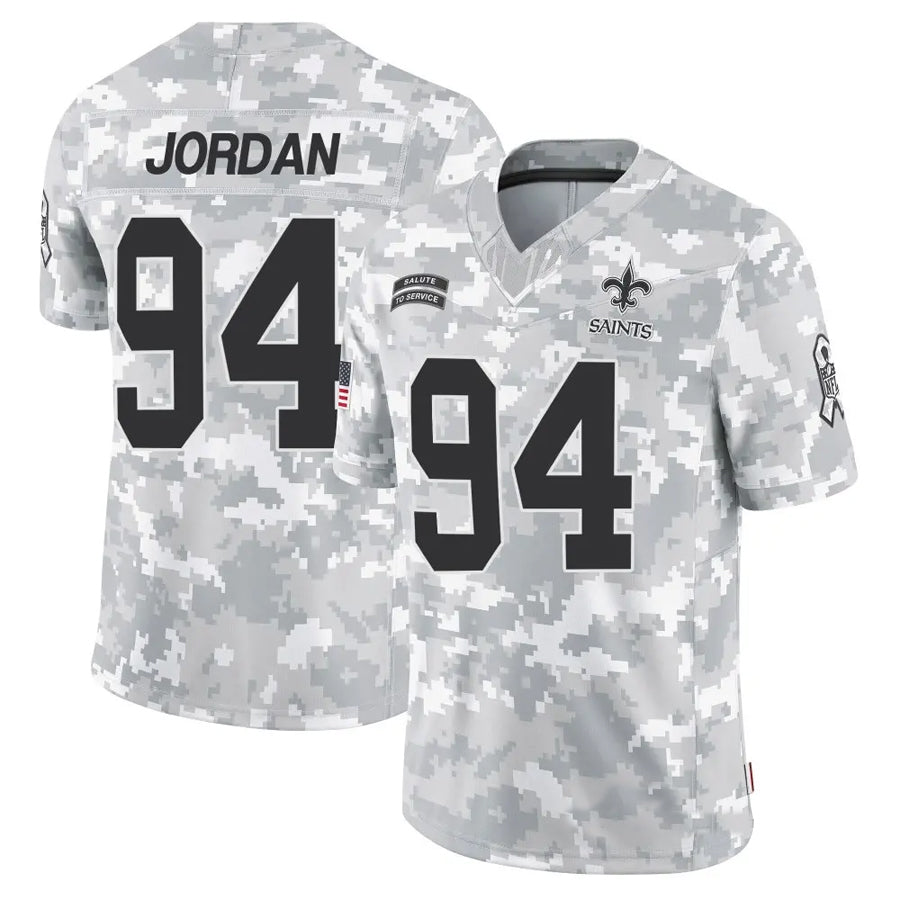 NO.Saints #94 Cameron Jordan Player Arctic Camo Salute to Service Limited Football Jerseys