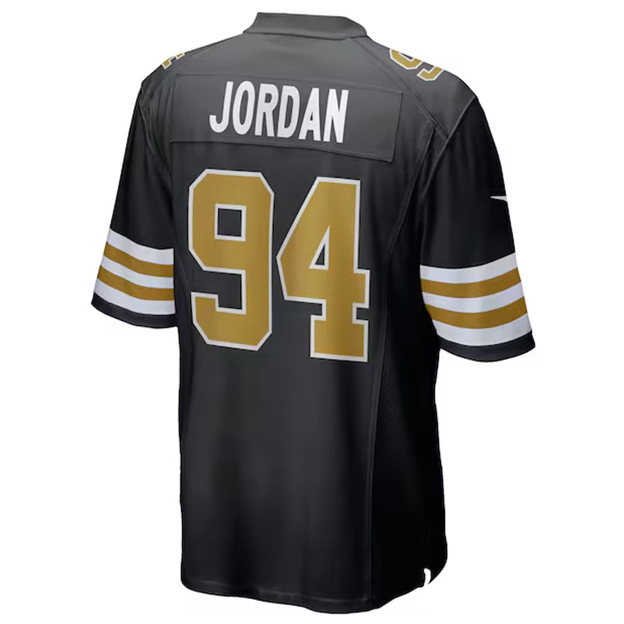 NO.Saints #94 Cameron Jordan Player Black Alternate Game Football Jerseys