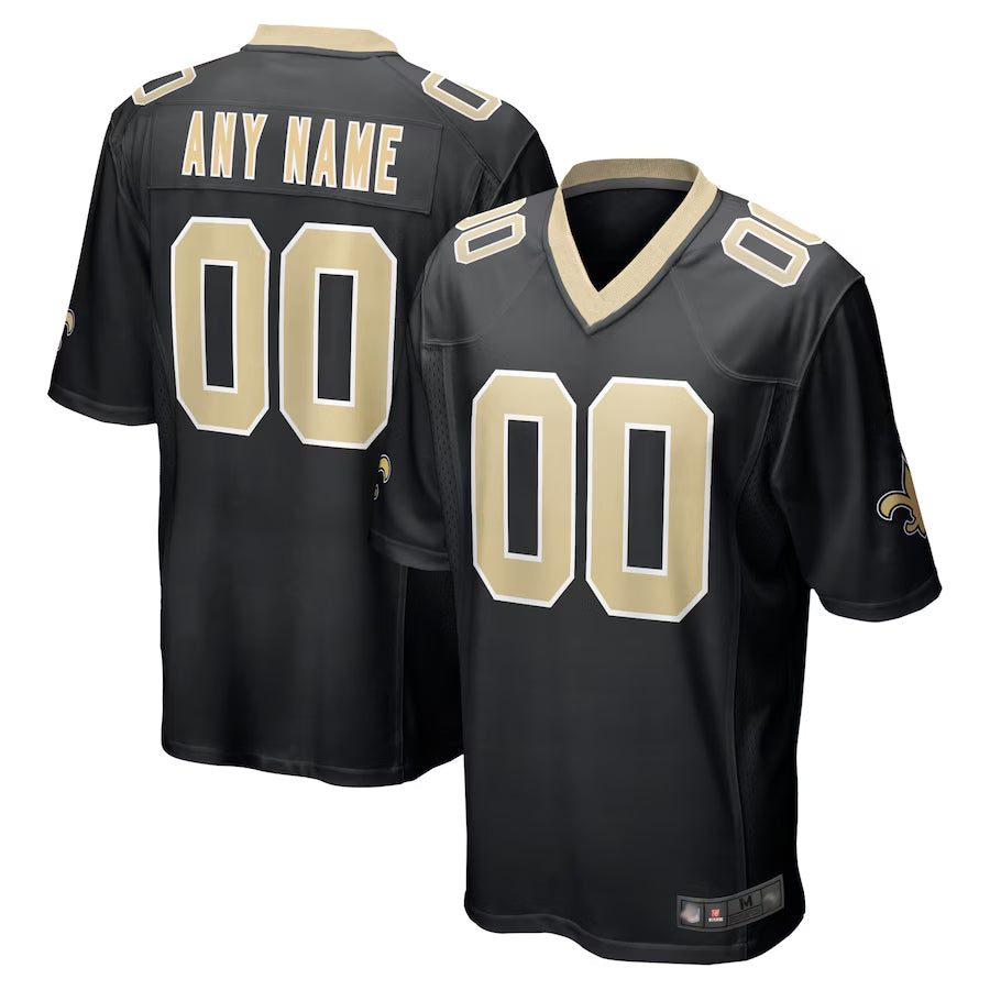 NO.Saints Home Replica Game Football Jerseys - Black - Custom