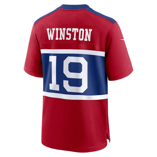 NY.Giants #19 Jameis Winston Player Red Home Game Football Jerseys