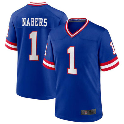 #1 Malik Nabers Player NY.Giants Royal Game Stitched Football Jerseys