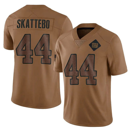NY.Giants #44 Cam Skattebo Player Brown Salute To Service Limited Football Jerseys