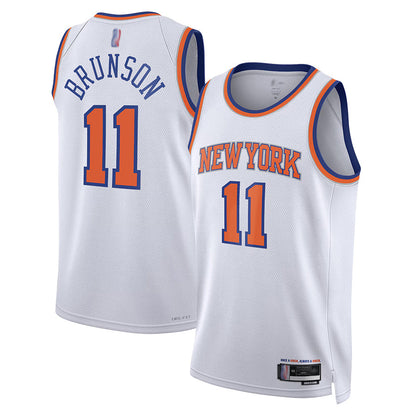 NY.Knicks #11 Jalen Brunson Player Association Edition Swingman White Basketball Jerseys