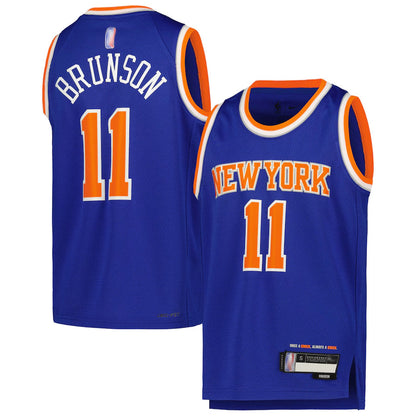 NY.Knicks #11 Jalen Brunson Player Blue Swingman Icon Edition Basketball Jerseys
