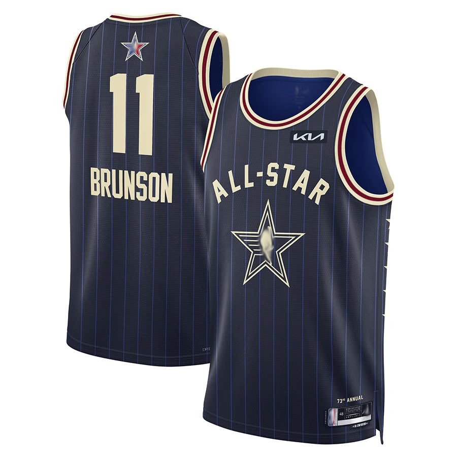 NY.Knicks #11 Jalen Brunson Player Navy Swingman All-Star Game Basketball Jerseys