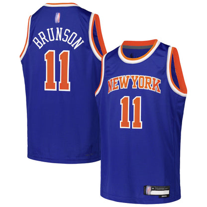 NY.Knicks #11 Jalen Brunson Player Swingman Icon Edition Blue Basketball Jerseys