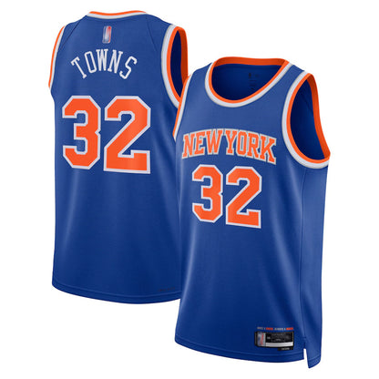 NY.Knicks #32 Karl-Anthony Towns Player Blue Swingman Icon Edition Basketball Jerseys