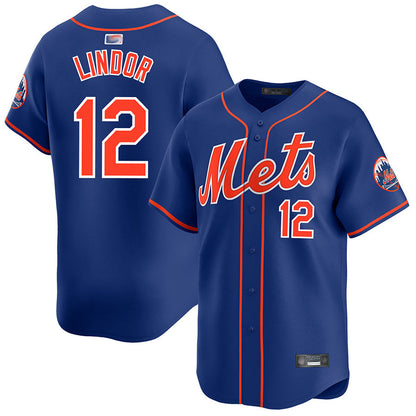 NY.Mets #12 Francisco Lindor Player Royal Limited Baseball Jerseys