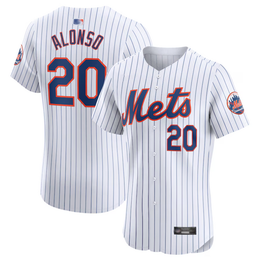 NY.Mets #20 Pete Alonso Player White Home Elite Baseball Jerseys