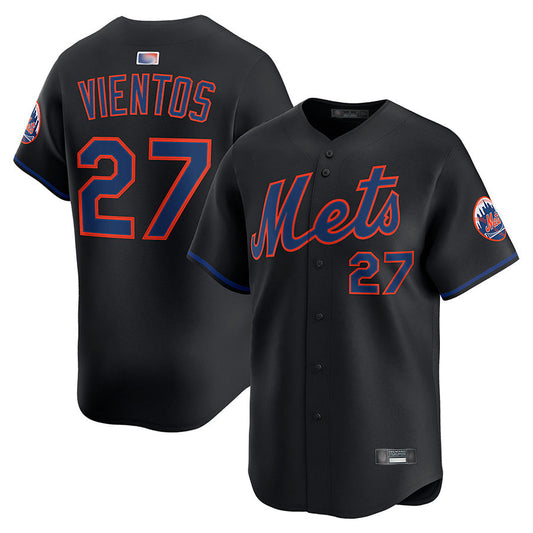 NY.Mets #27 Mark Vientos Player Black Limited Baseball Jerseys