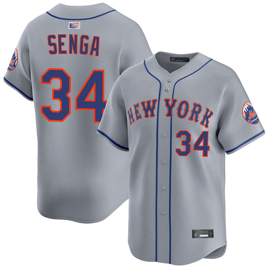 NY.Mets #34 Kodai Senga Player Gray Road Limited Baseball Jerseys
