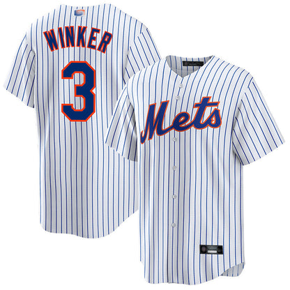 NY.Mets #3 Jesse Winker Player White Home Replica Baseball Jerseys