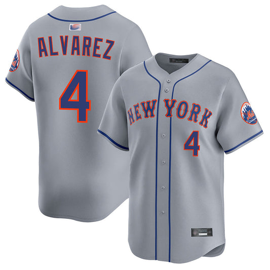 NY.Mets #4 Francisco Alvarez Player Road Limited Baseball Jerseys