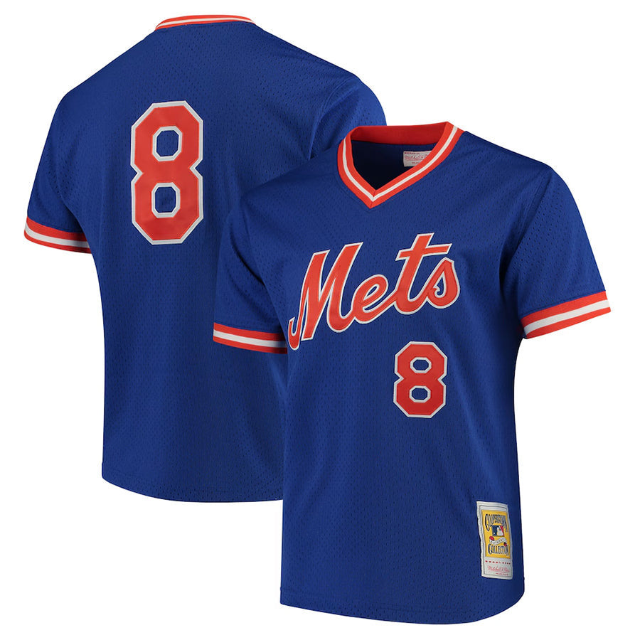 NY.Mets #8 Gary Carter Player Mitchell & Ness Royal Replica Baseball Jerseys