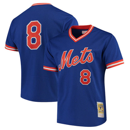 NY.Mets #8 Gary Carter Player Mitchell & Ness Royal Replica Baseball Jerseys