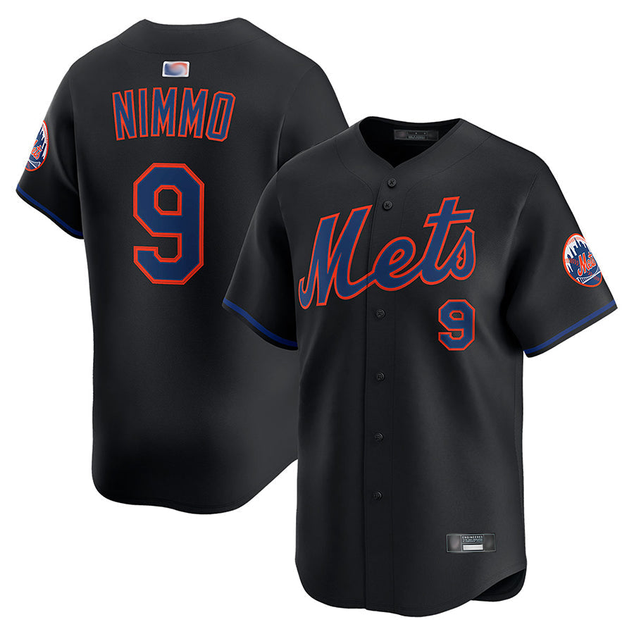 NY.Mets #9 Brandon Nimmo Player Black Home Limited Baseball Jerseys