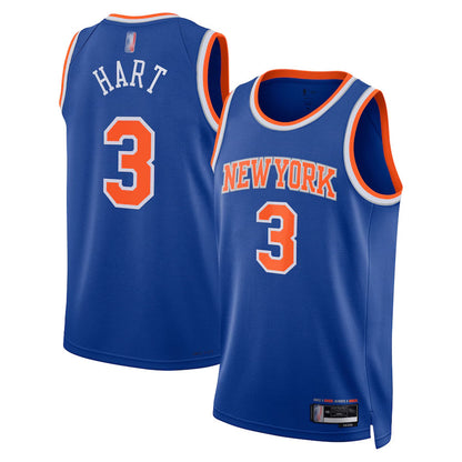 NY.Knicks #3 Josh Hart Player Blue Swingman Icon Edition Basketball Jerseys