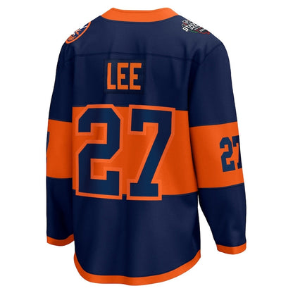 NY.Islanders #27 Anders Lee Fanatics Player Game Jersey ¨C Navy Stitched American Hockey Jerseys