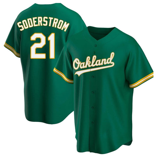 Athletics #21 Tyler Soderstrom Player Green Home Replica Baseball Jerseys