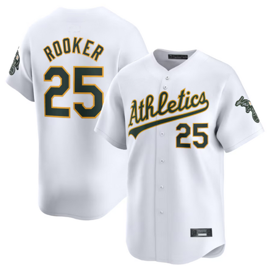 Athletics #25 Brent Rooker White Home Limited Player Jersey American Stitched Baseball Jerseys