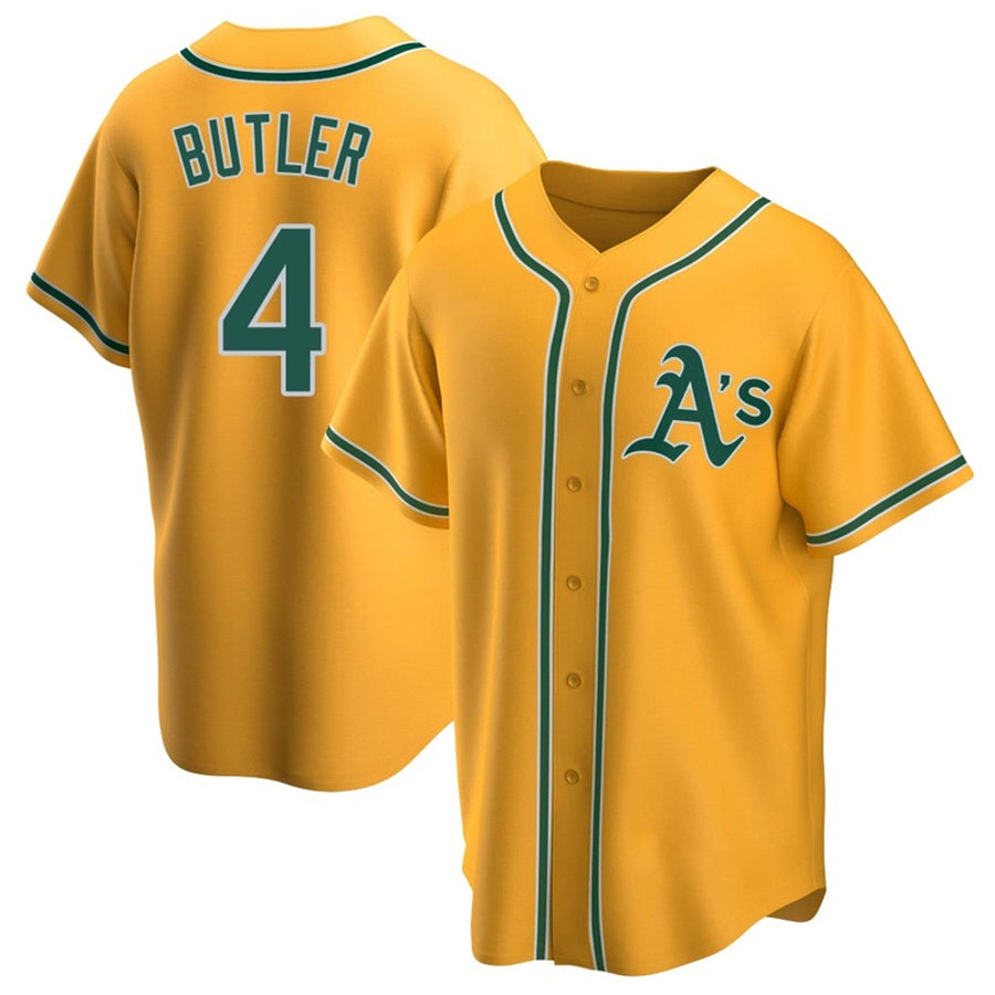 Athletics #4 Lawrence Butler Player Gold  Home Replica Baseball Jerseys