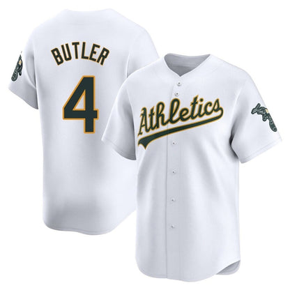Athletics #4 Lawrence Butler Player White Home Limited Baseball Jerseys