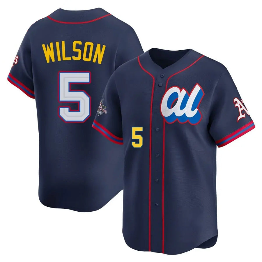 Athletics #5 Jacob Wilson Player Navy Limited American League All-Star Edition Baseball Jerseys