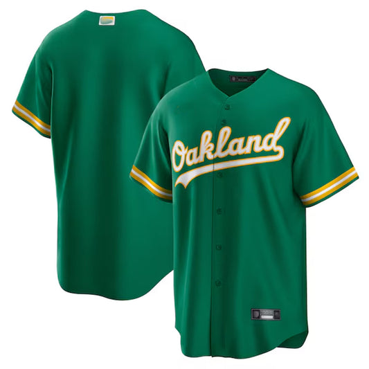 Athletics Blank Player Replica Alternate Road Green Baseball Jerseys