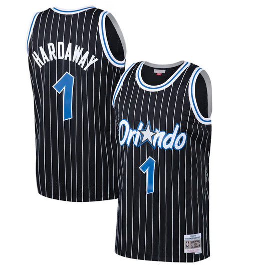 O.Magic #1 Penny Hardaway Player Mitchell & Ness Black Classics Swingman Basketball Jerseys