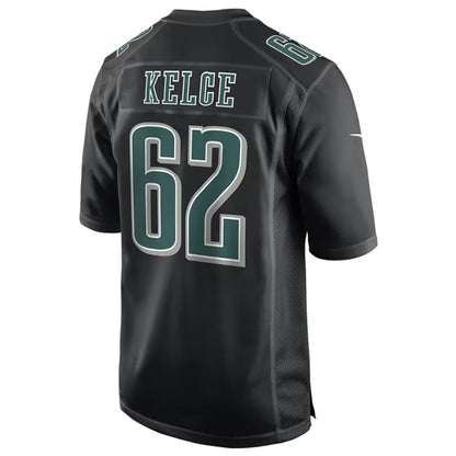 P.Eagles #62 Jason Kelce Player Carbon Black Fashion Game Football Jerseys