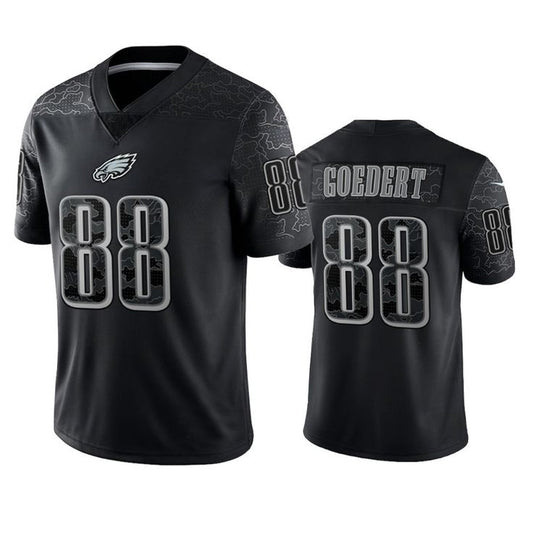 P.Eagles #88 Dallas Goedert Player Black REFLECTIVE Limited Football Jerseys