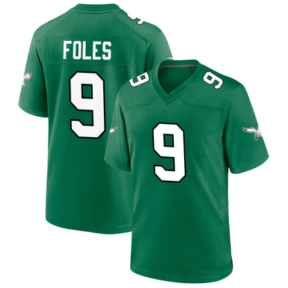P.Eagles #9 Nick Foles Player Kelly Green Home Game Football Jerseys