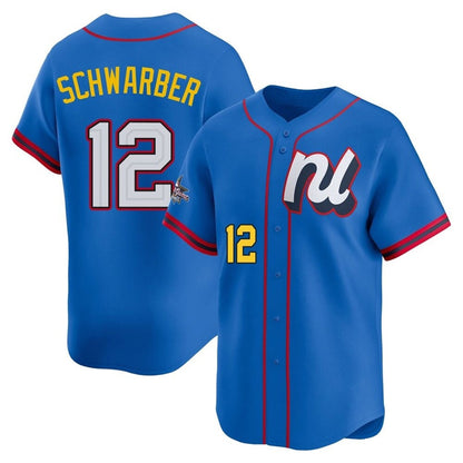 P.Phillies #12 Kyle Schwarber Player National League All-Star Edition Blue Limited Baseball Jerseys