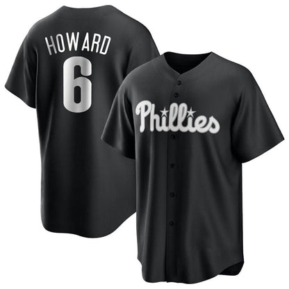 P.Phillies #6 Ryan Howard Player Black Replica Baseball Jerseys