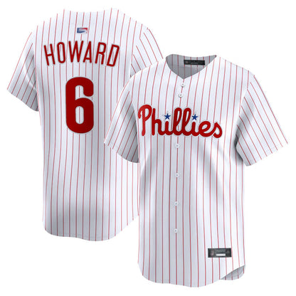 P.Phillies #6 Ryan Howard Player White Home Limited Baseball Jerseys