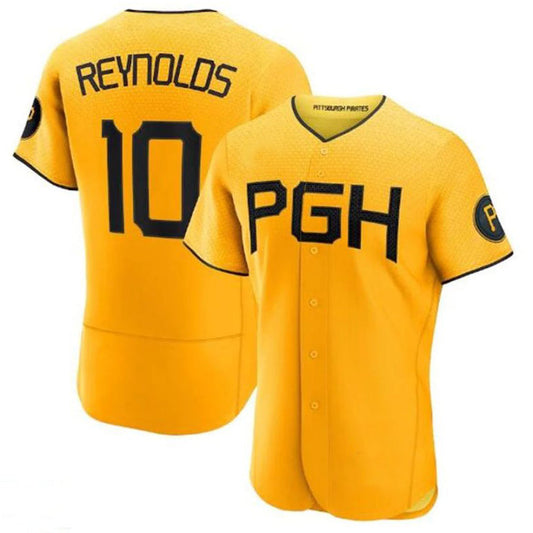 P.Pirates #10 Bryan Reynolds Player City Connect Gold Elite Baseball Jerseys